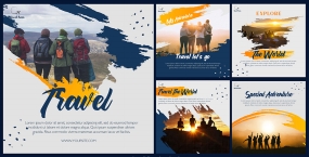 背包旅行时光INS模板素材